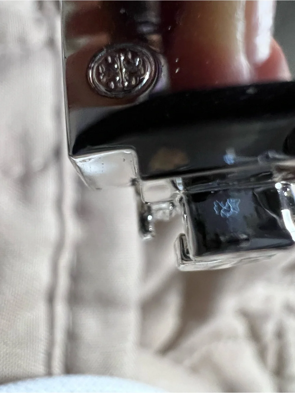 Tory Burch Sky Blue Enamel Double-T Hinge Bracelet